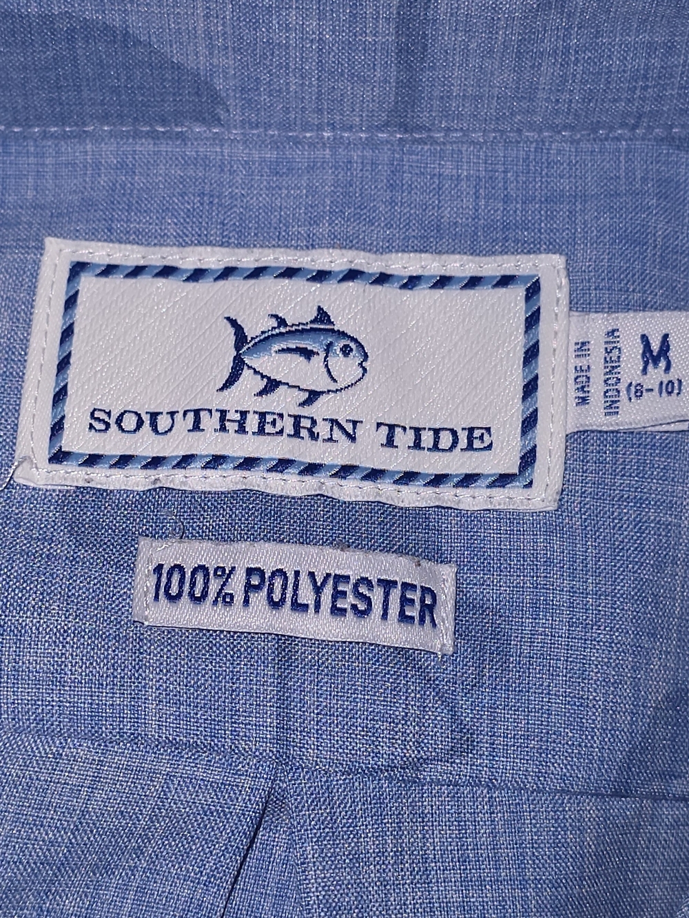 Southern Tide Light Blue Short-Sleeve Flamingo Button-Down Shirt - Picture 3 of 4